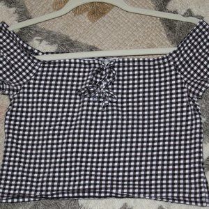 checkered crop top